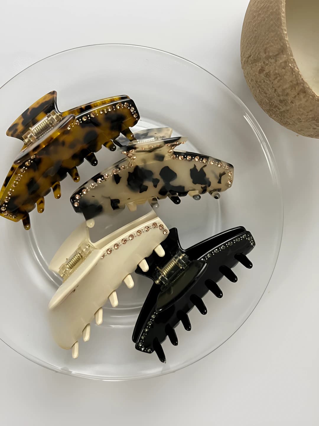 Женские ретро заколки (claw clips) из ацетата, в корейском стиле, ручная работа, геометрический элемент дизайна