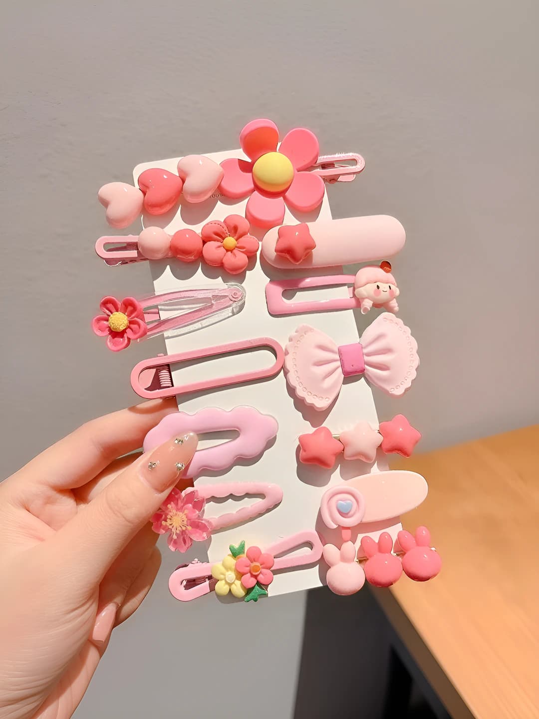 7# Pink small flowers kids, 14 pcs, soft