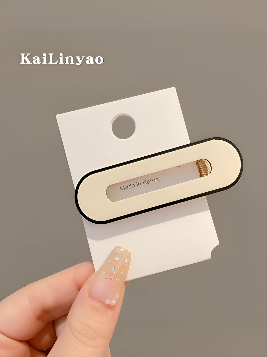 9# White oval clip 7cm