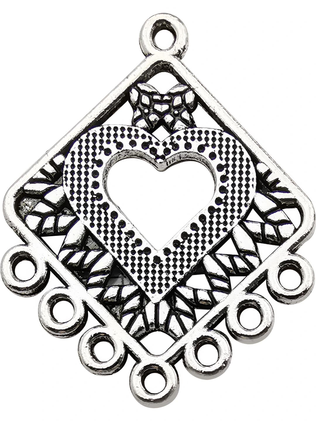 1 шт. серьги в форме сердца 19x31mm-2.5g