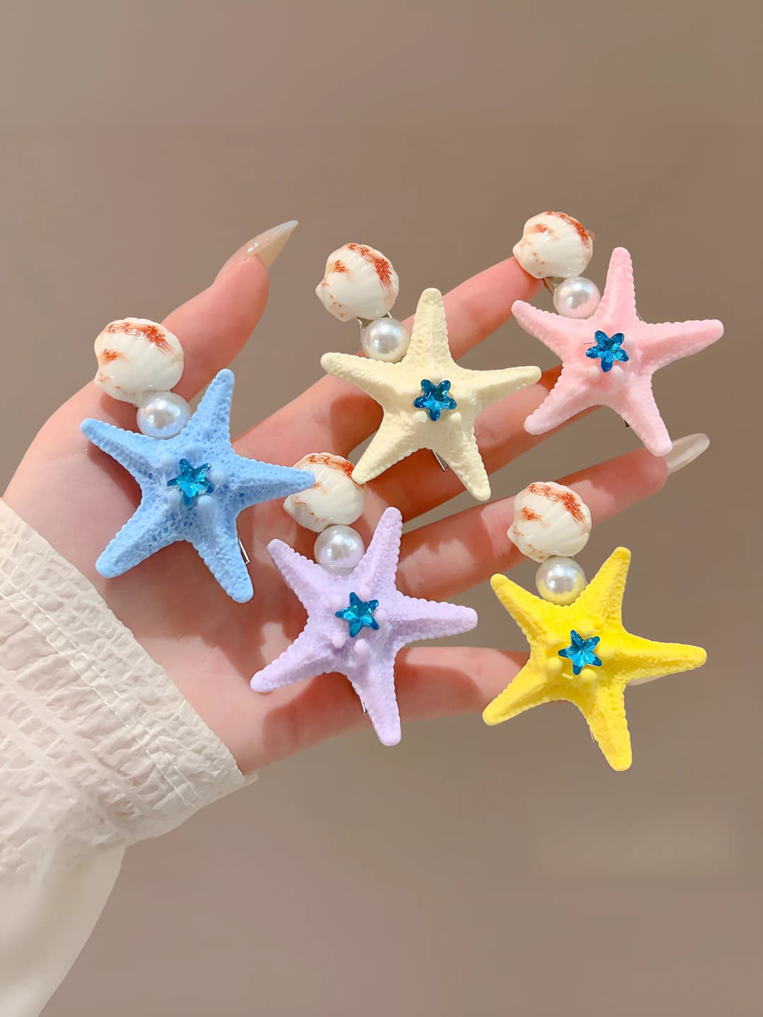 6# Shell and starfish, 5 pcs