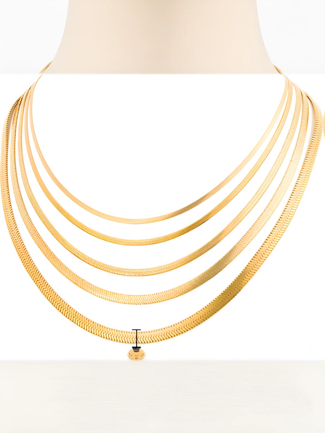 Women's snake chain necklace in titanium steel with 18K gold plating, hip-hop style