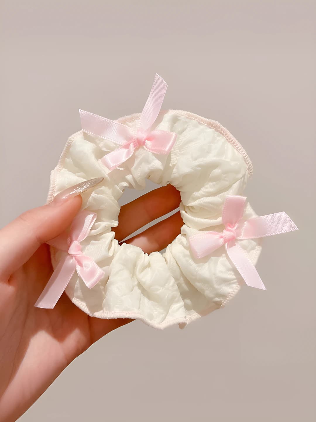 Pink, bow, 11 cm