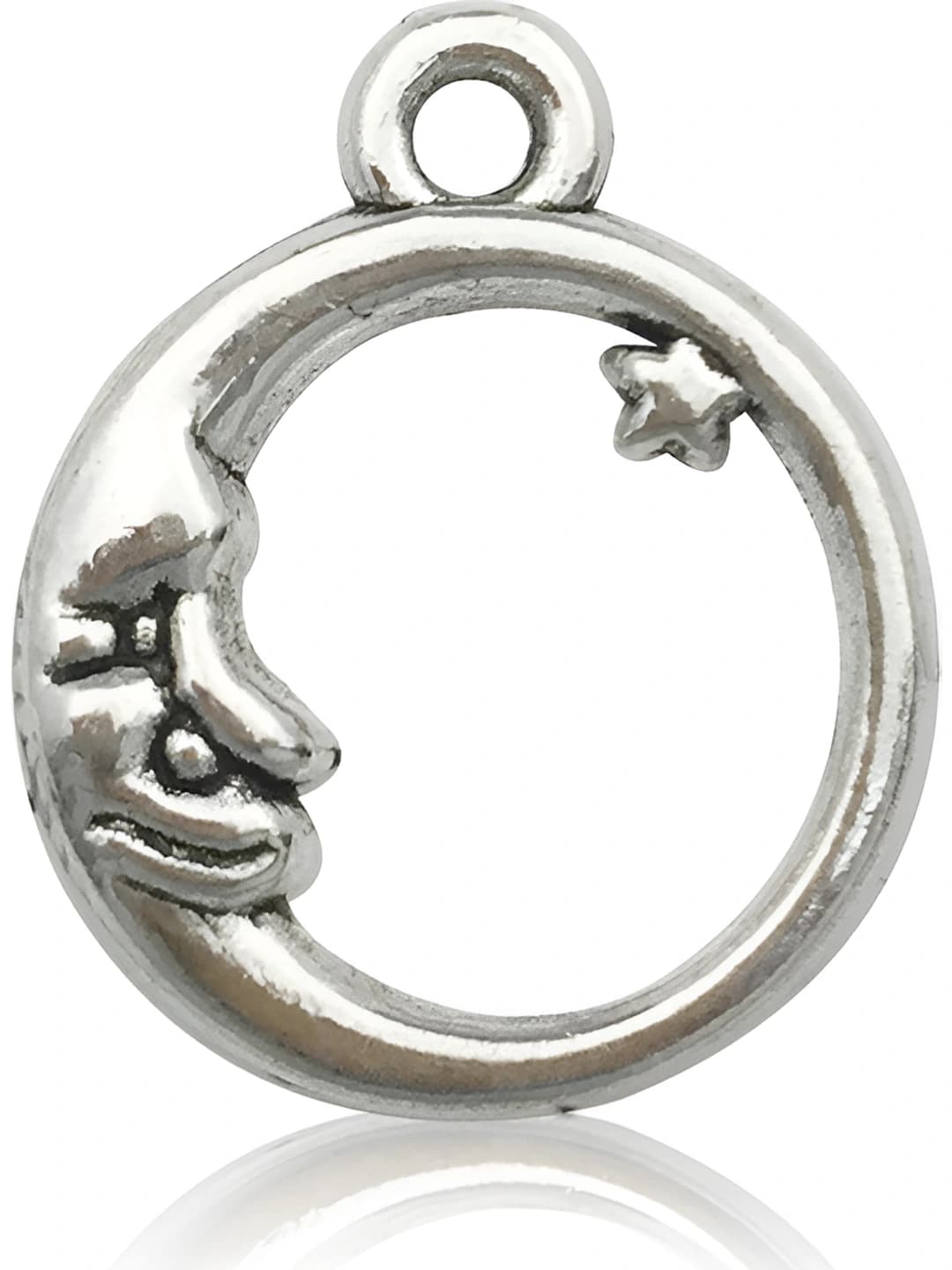 1 dona qadimiy kumush oy-yulduz 16×19mm-1.8g-9064