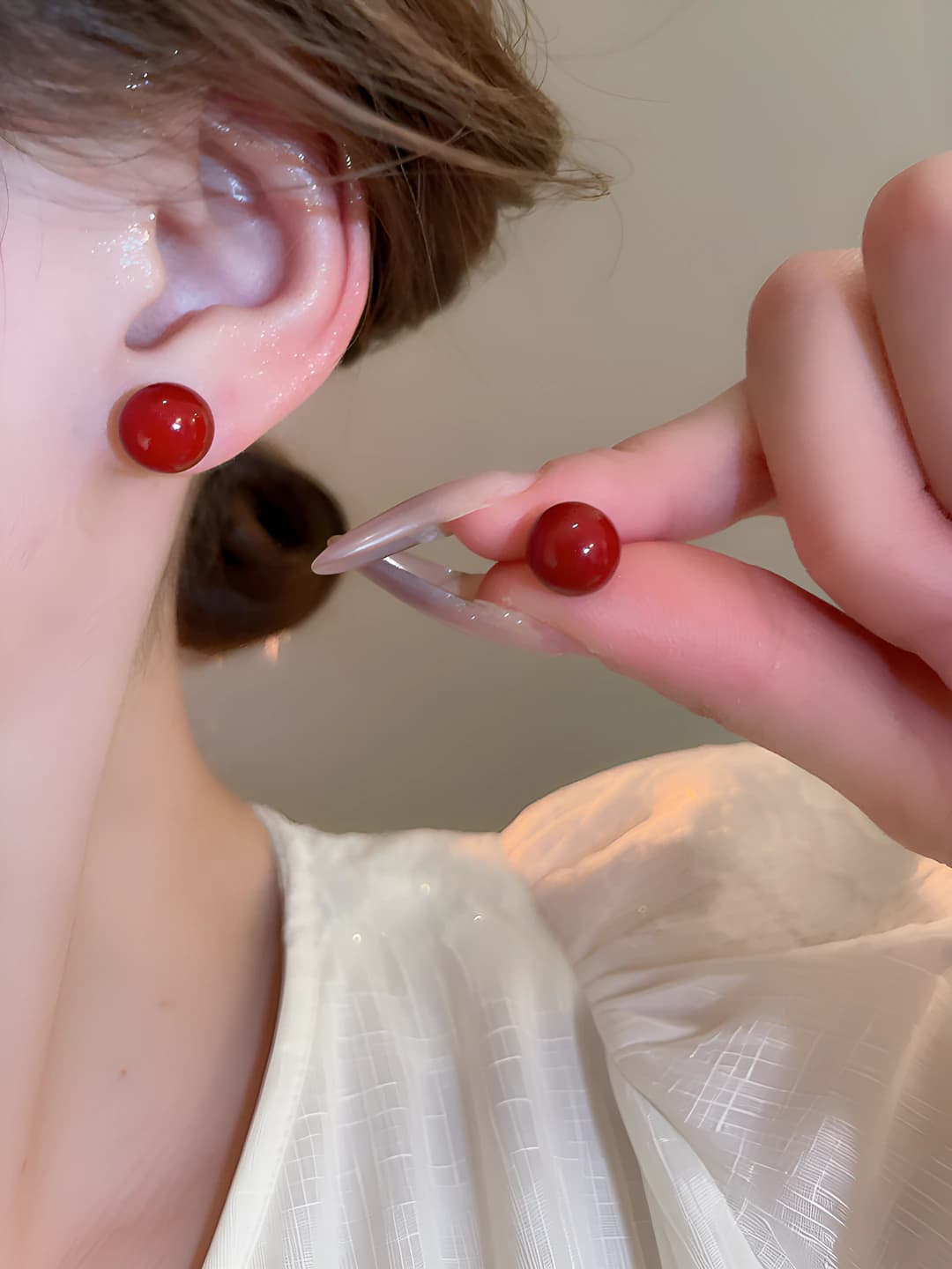 8# Серебряная игла - Красный - 10mm