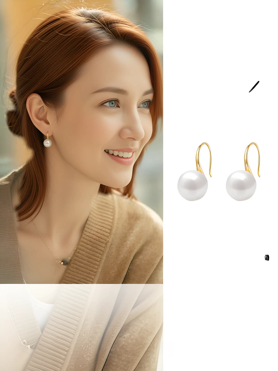 16mm white pearl earring