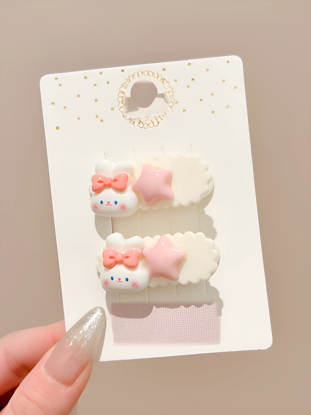4# Rabbit star wavy clip pair - 4 cm
