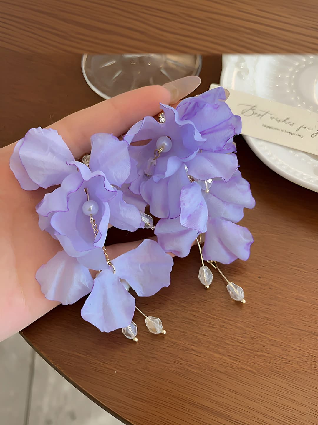 Purple, floral, 9.5 cm