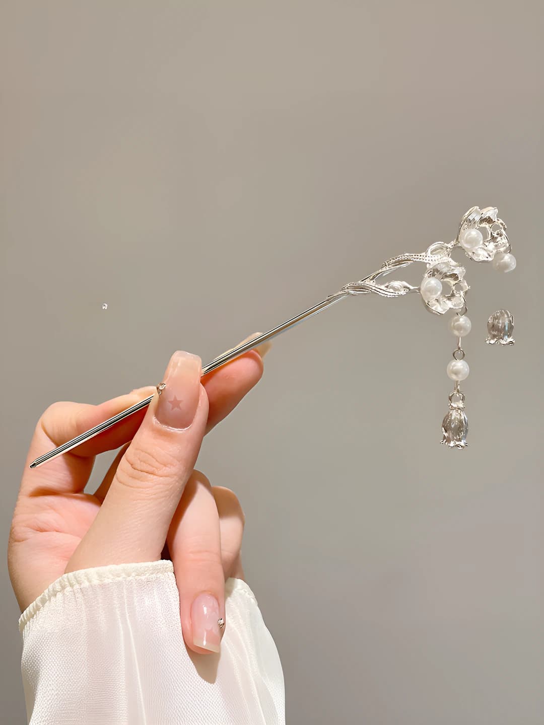 35# Два лотоса короткое серебро 16 см
