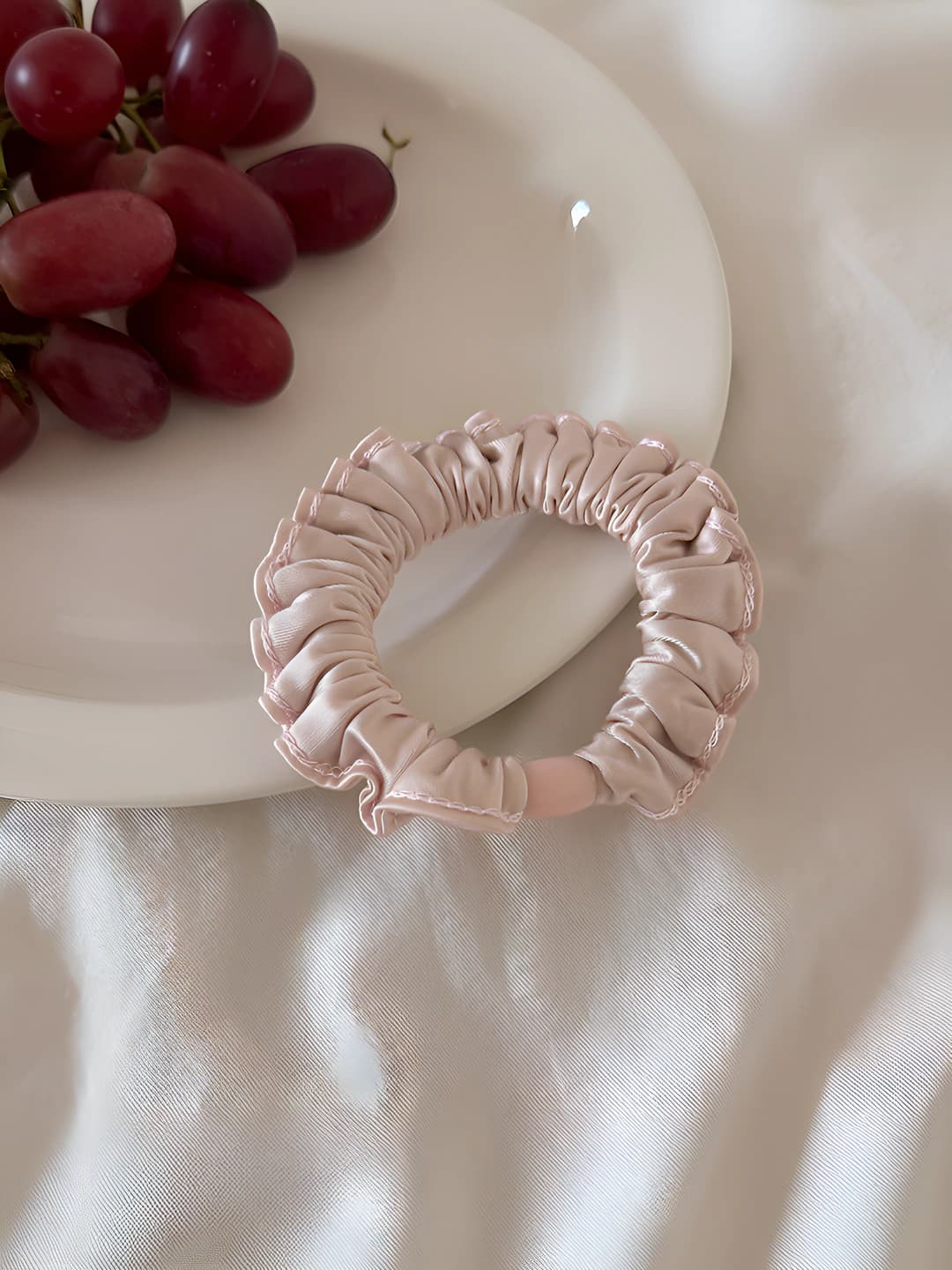 Pink wide hair tie