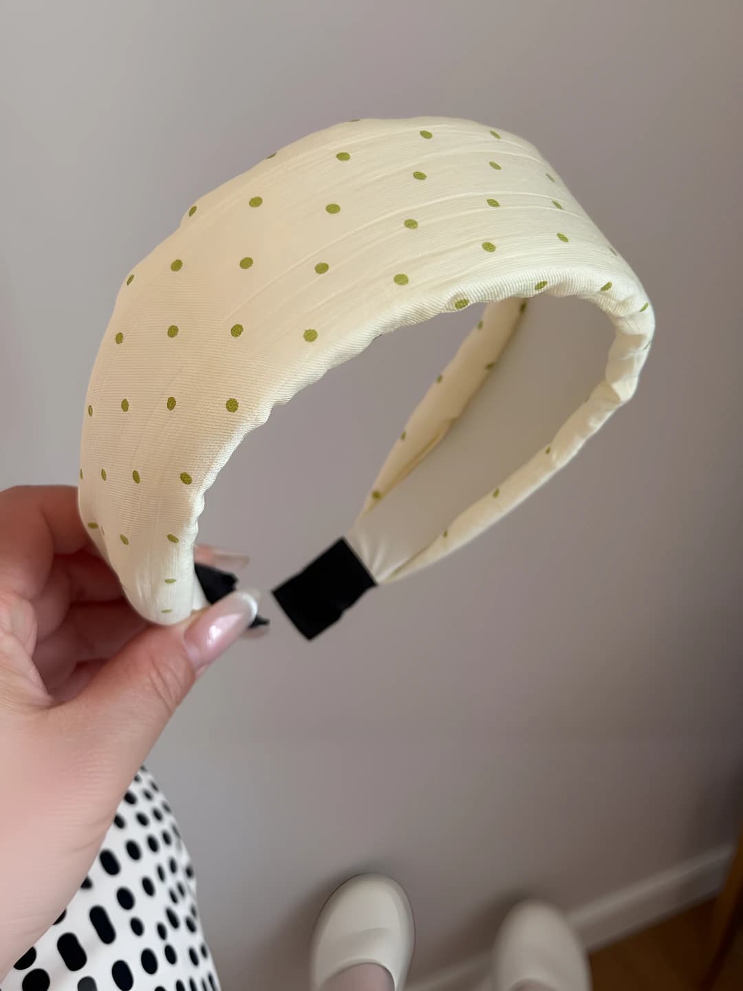 Polka dot headband, yellow