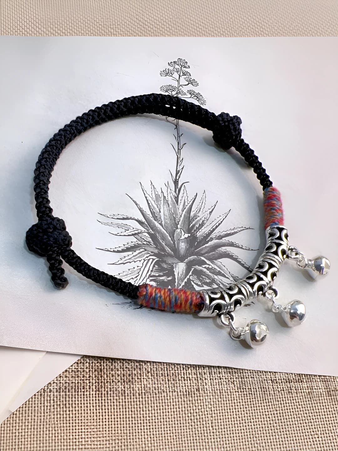 Tibetan bell bracelet [Black cord]
