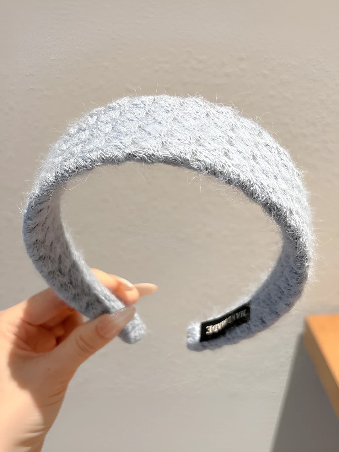Light blue wide headband - 4.3 cm