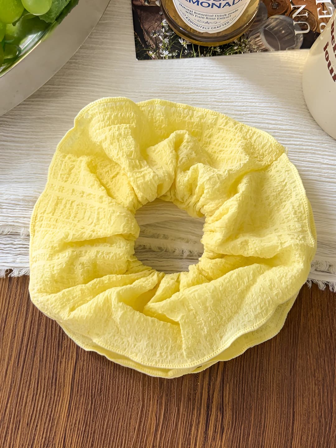 Yellow four-layer bubble hair tie-16 cm