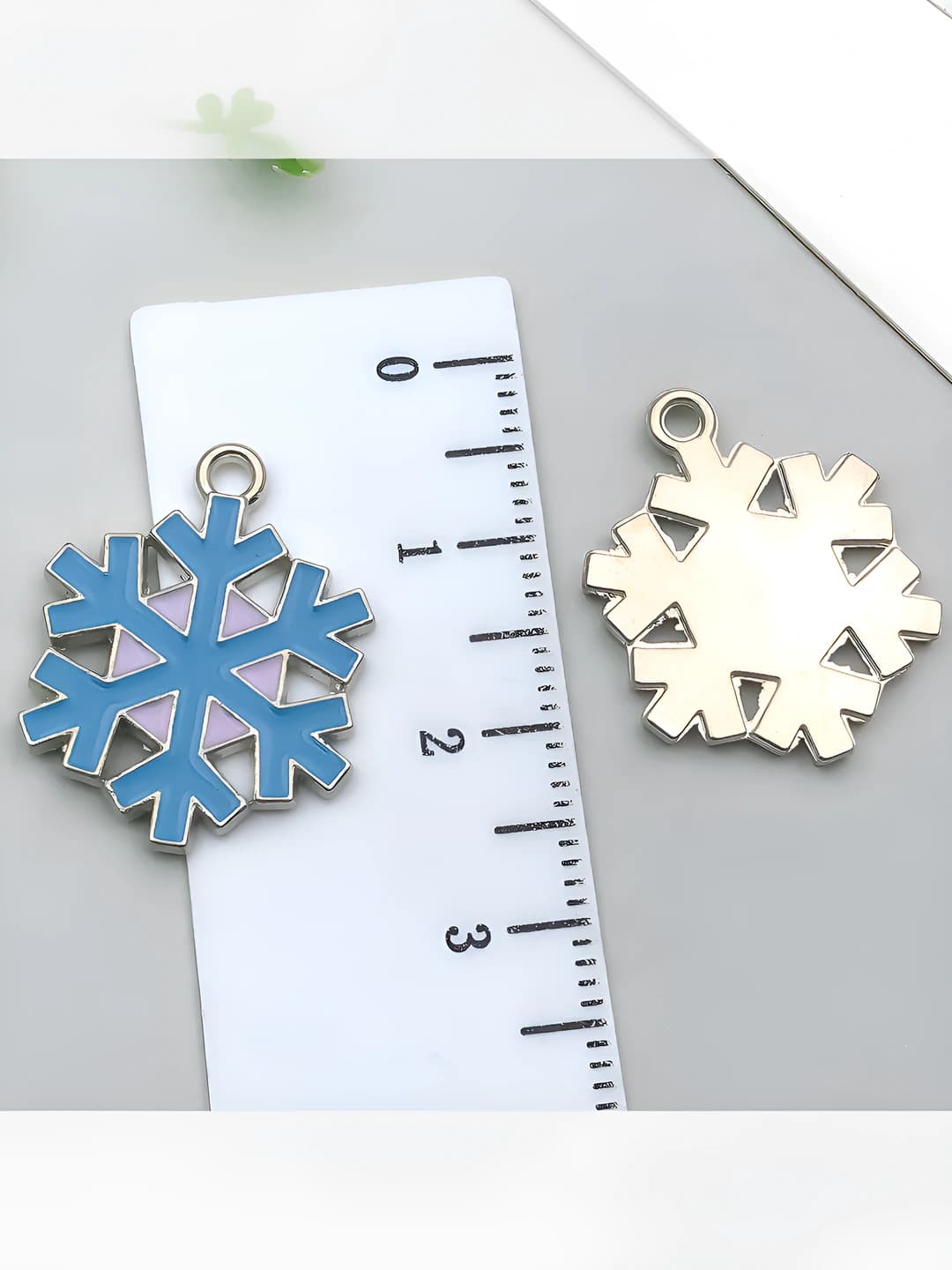1 шт. синяя шестиугольная снежинка 16x21mm-2g-12627