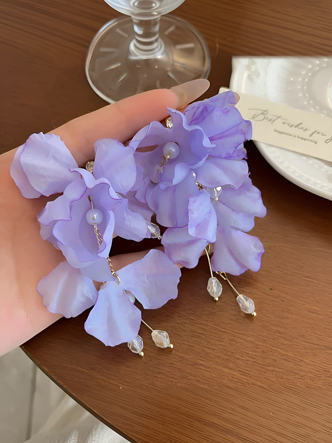 Purple, floral, 9.5 cm