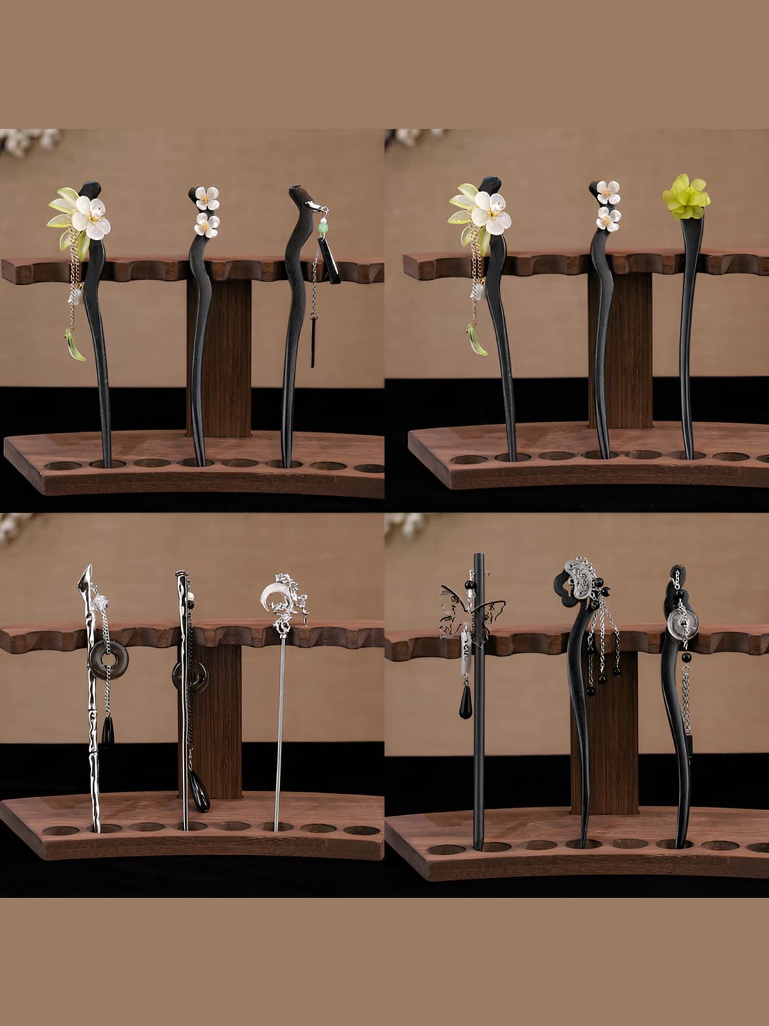 Women's hairpin in new Chinese style with floral design, handmade