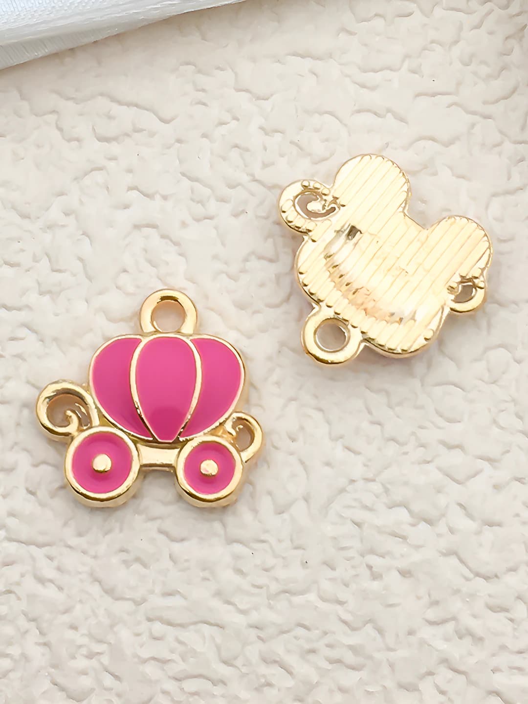 1 pc Rose red pumpkin cart 13x12.5mm-0.8g