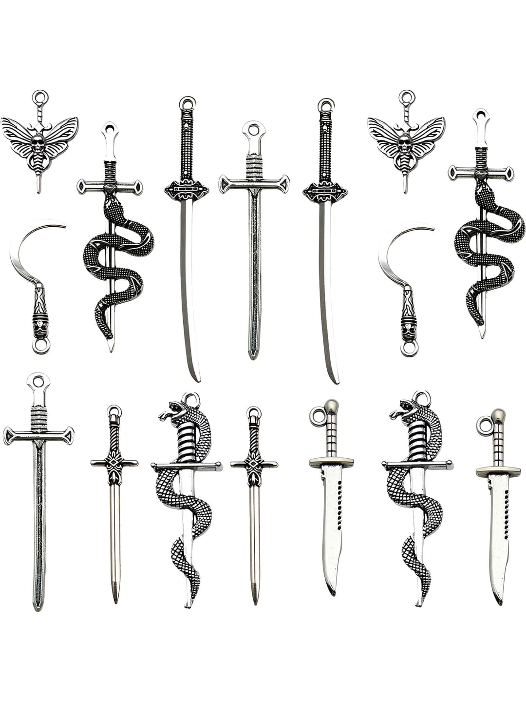 Zin alloy sharmlar, qadimiy qal'a shaklidagi charm, qo'lda ishlangan retro charm