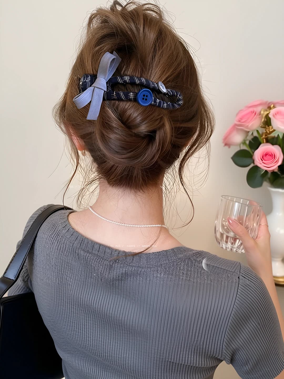 Blue bow 1 pc