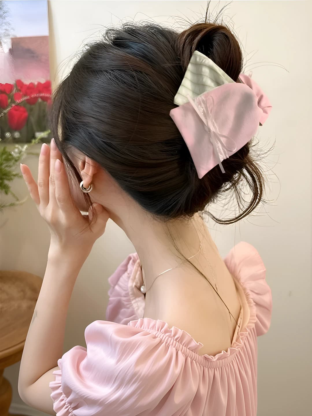 Pink & green, 13 cm