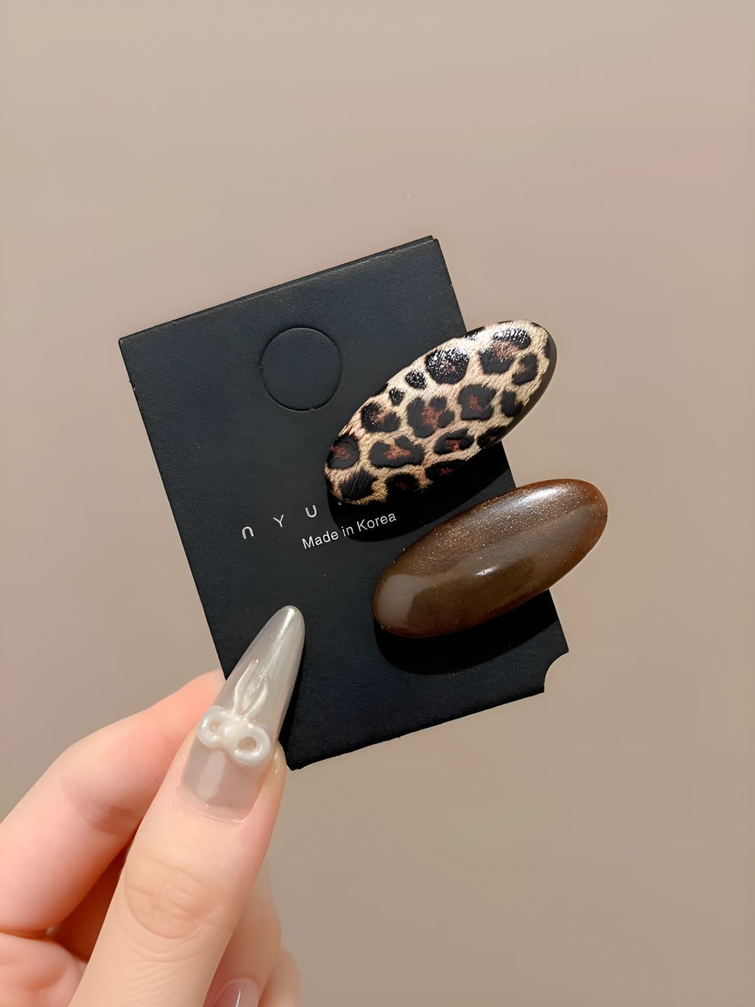 2# Kofe rangli leopard 2 to'plam - 4cm