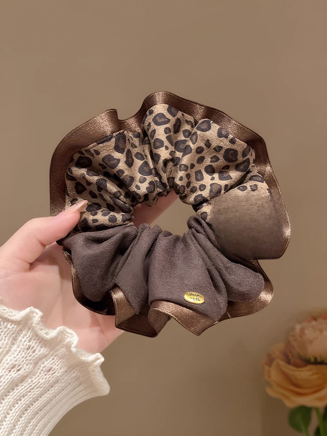 1# Leopard printli soch to'pi 13.5 cm