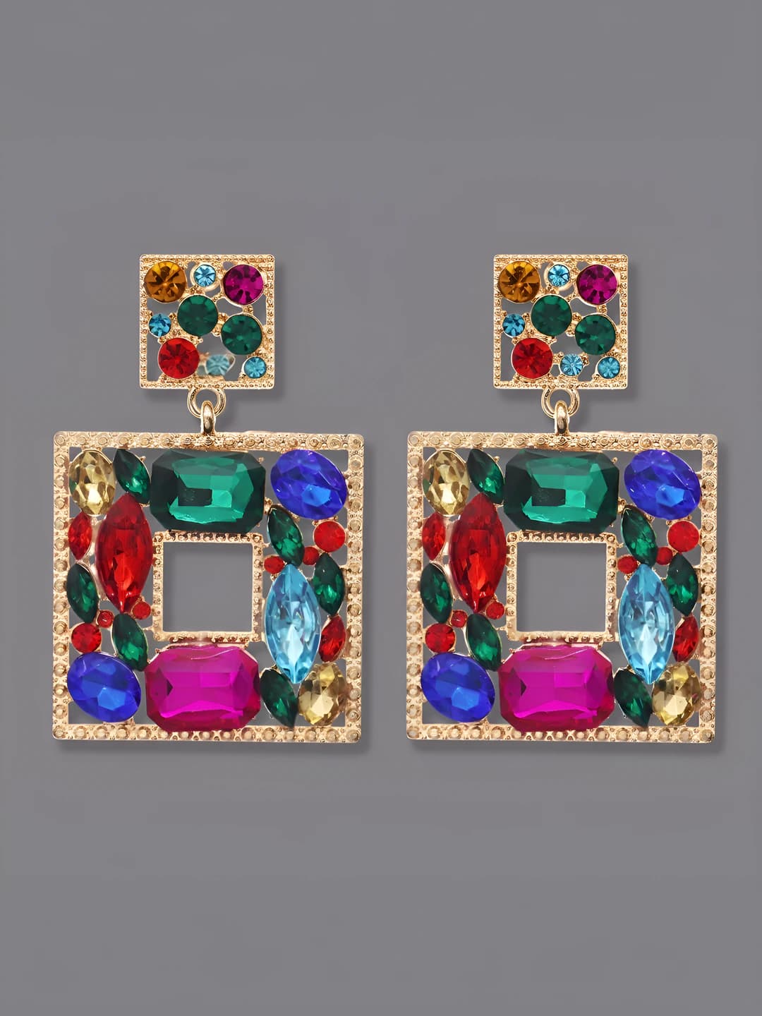 Multicolour diamond earrings