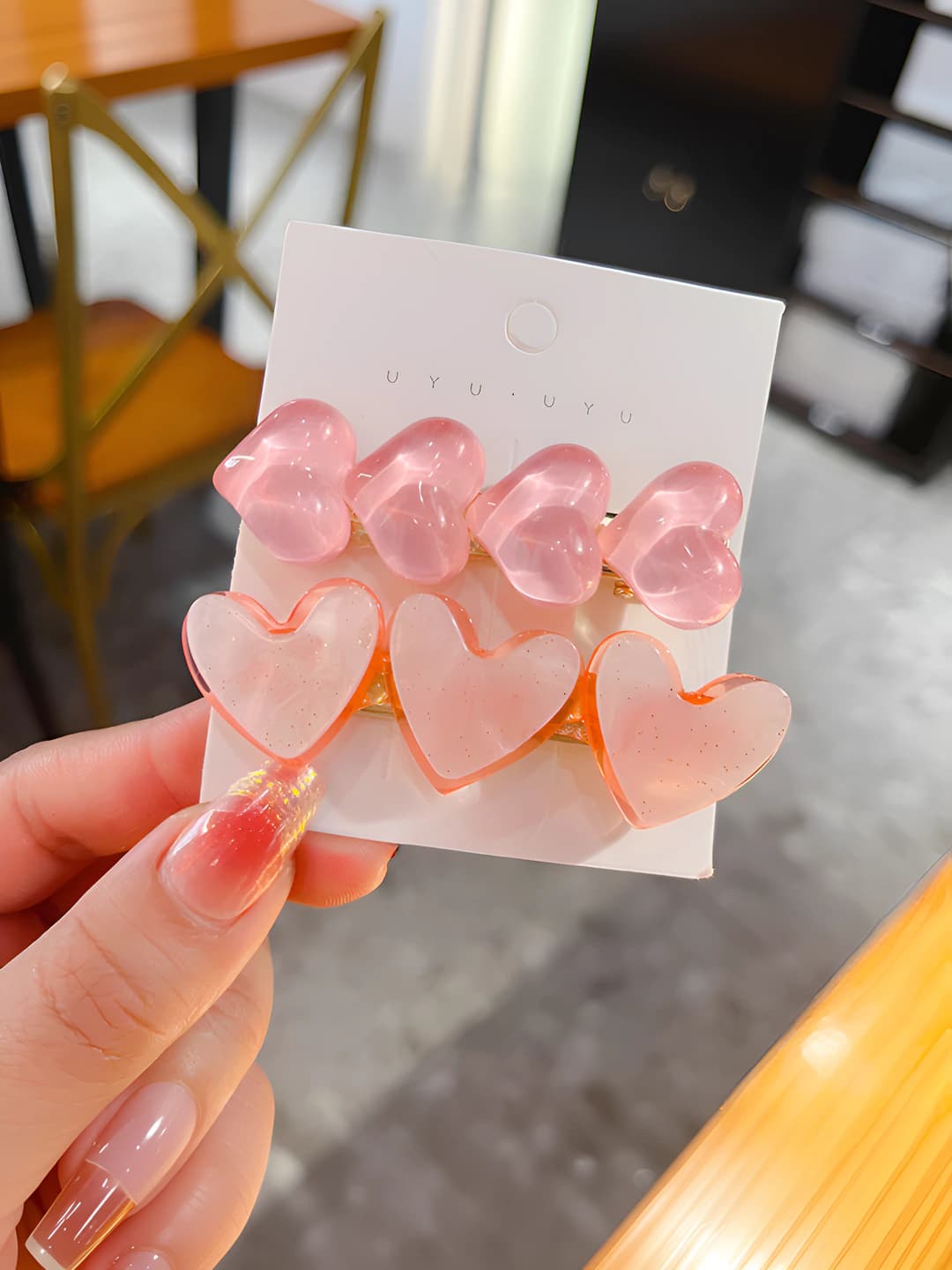 Heart 2-piece set pink
