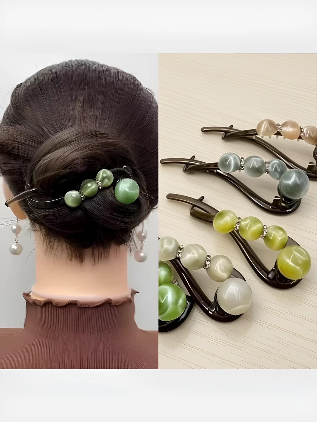 Ayollar uchun 2026 yilki perl va suv oltini bezakli soch toʻgʻnagʻich, yozgi oddiy uslubdagi burilishli toʻgʻnagʻich