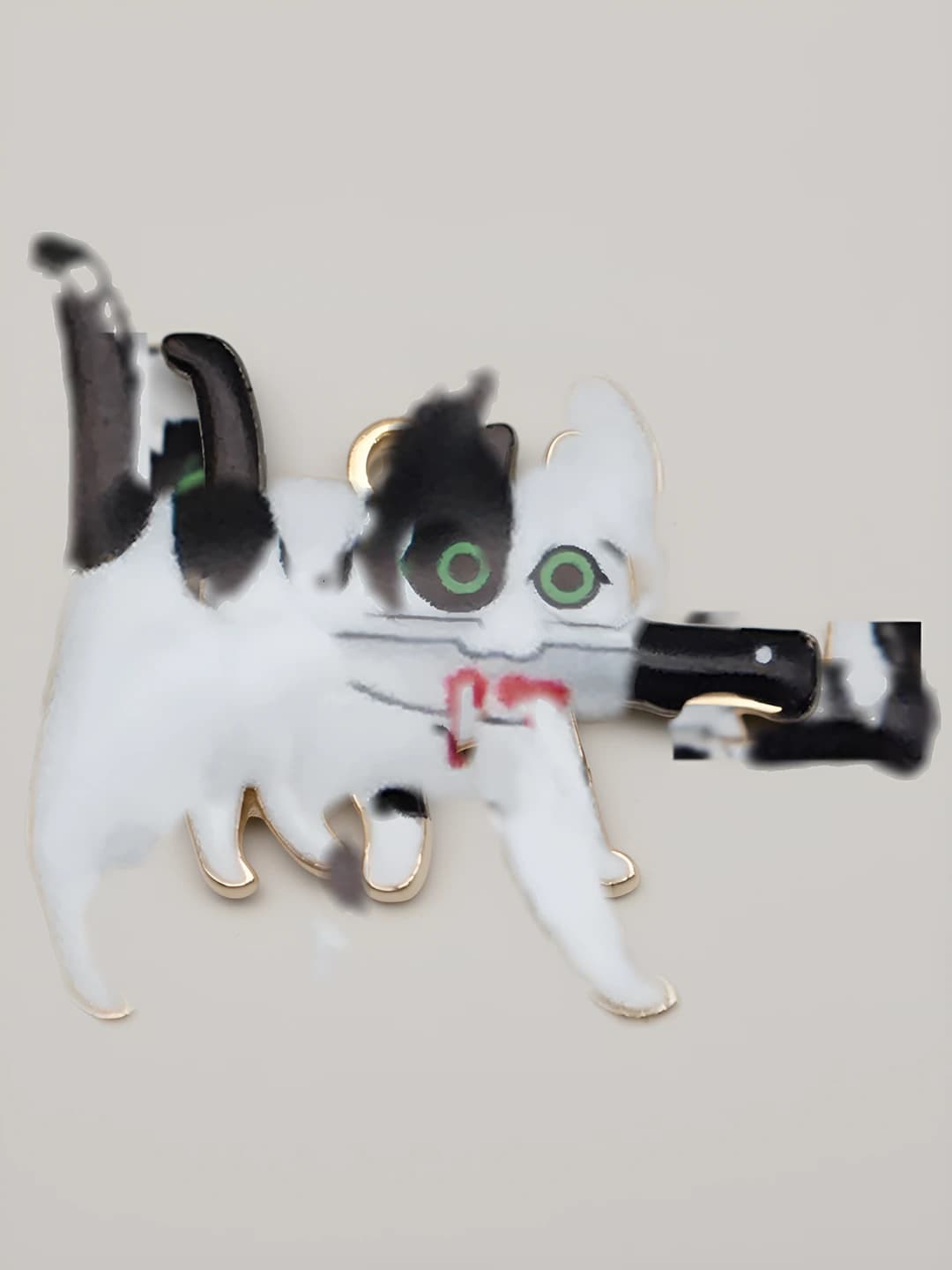 1 pc white black spotted 22x26mm-1.7g