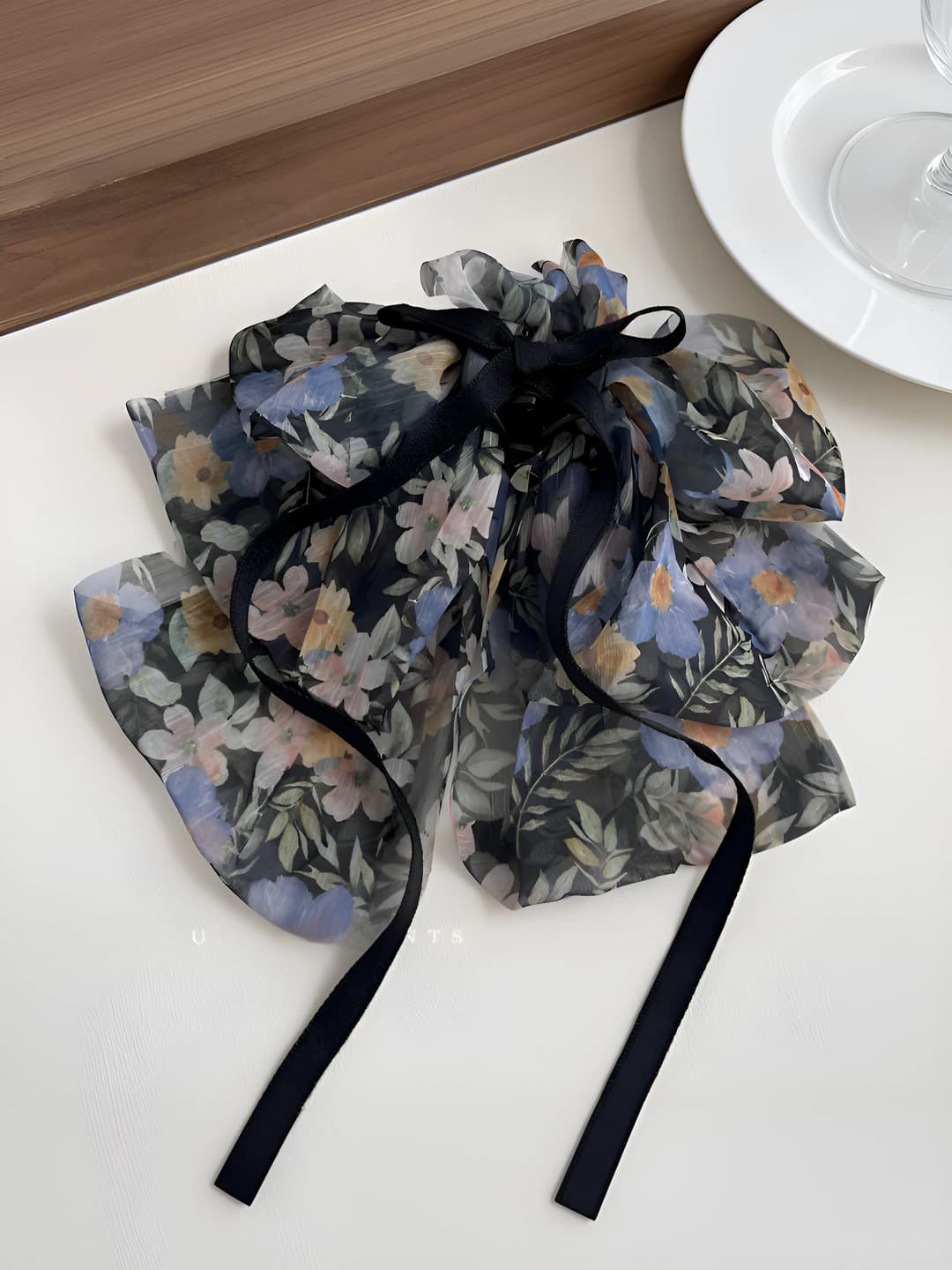 1# Floral - Blue-black 15 cm