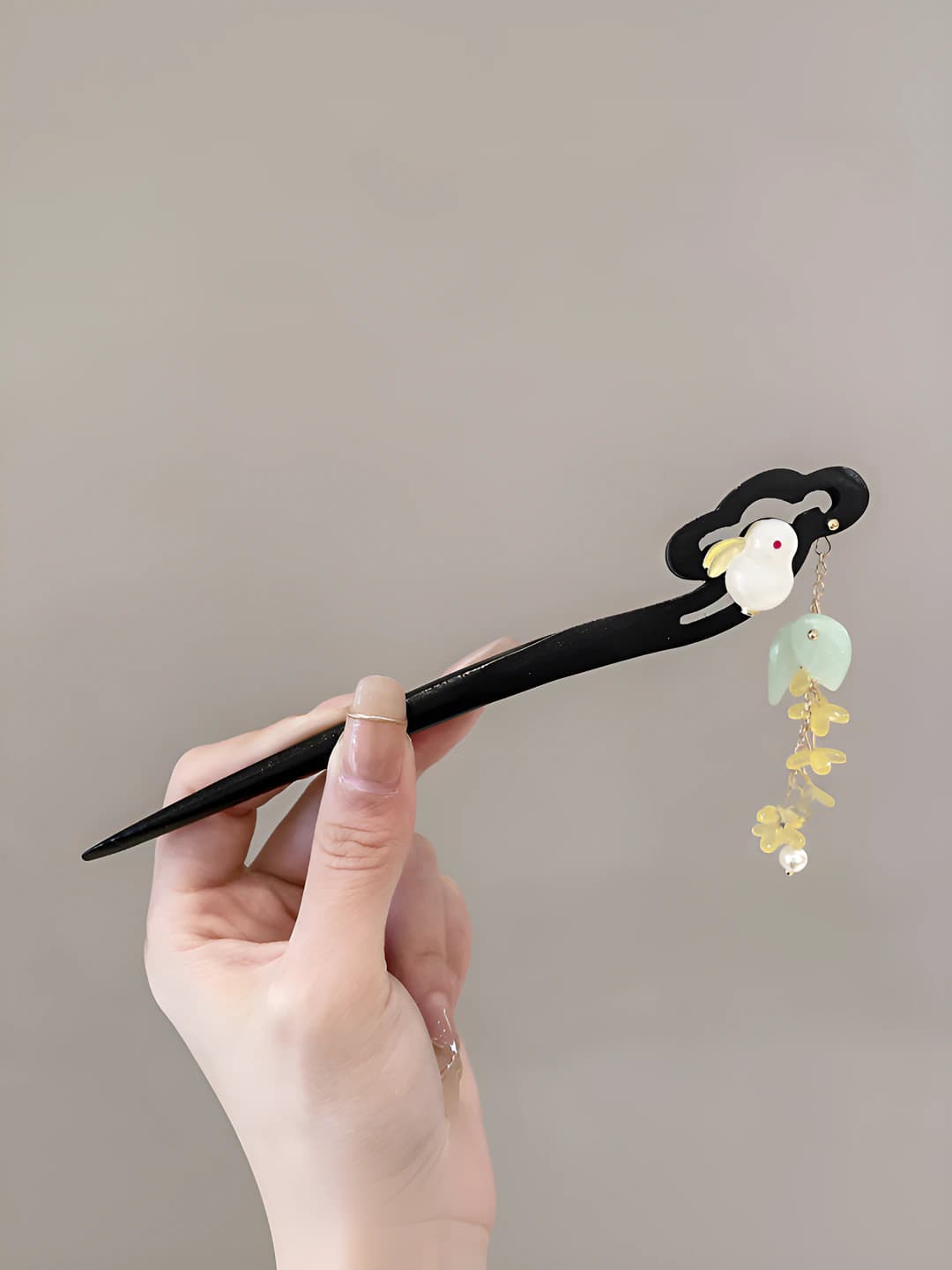83# Ruyi jade rabbit hairpin