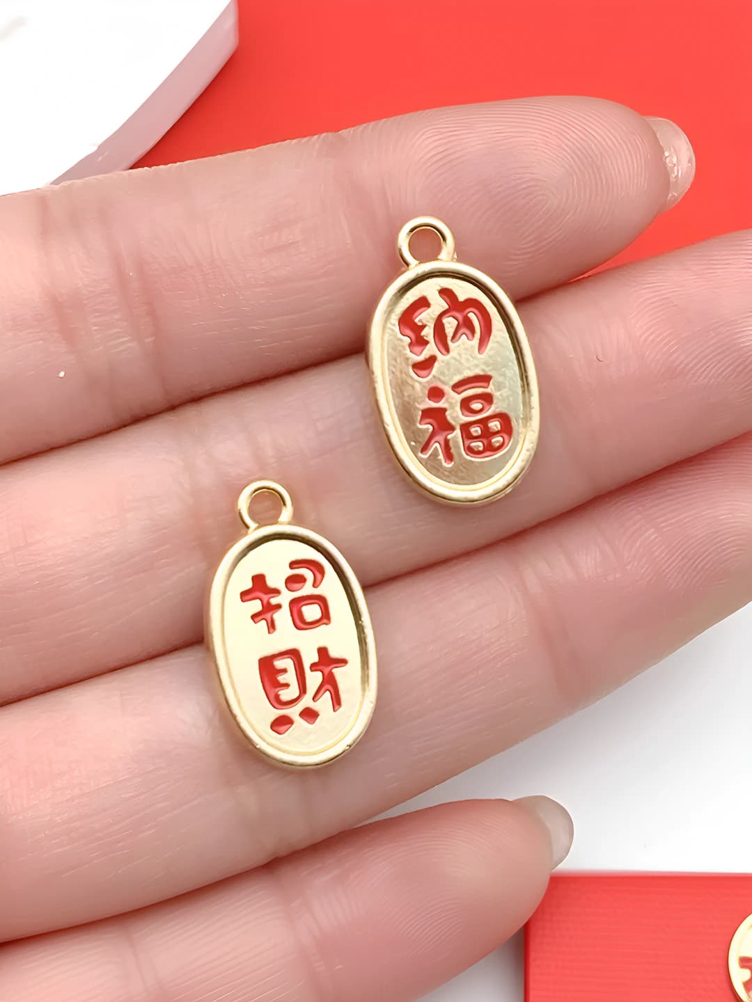 1 шт KC золото Богатство (двусторонний) 19x11mm-1.4g-21698