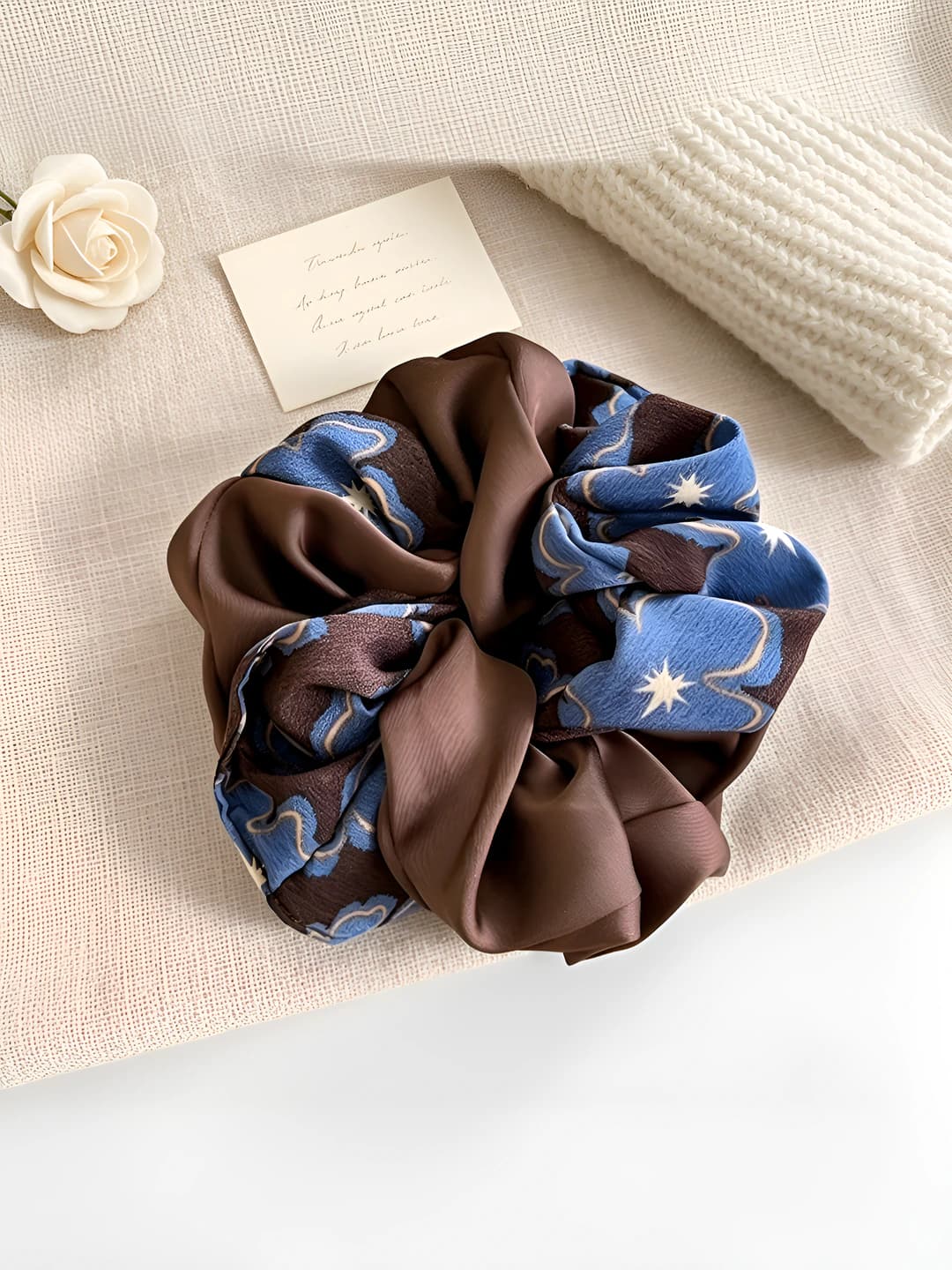 Blue floral brown