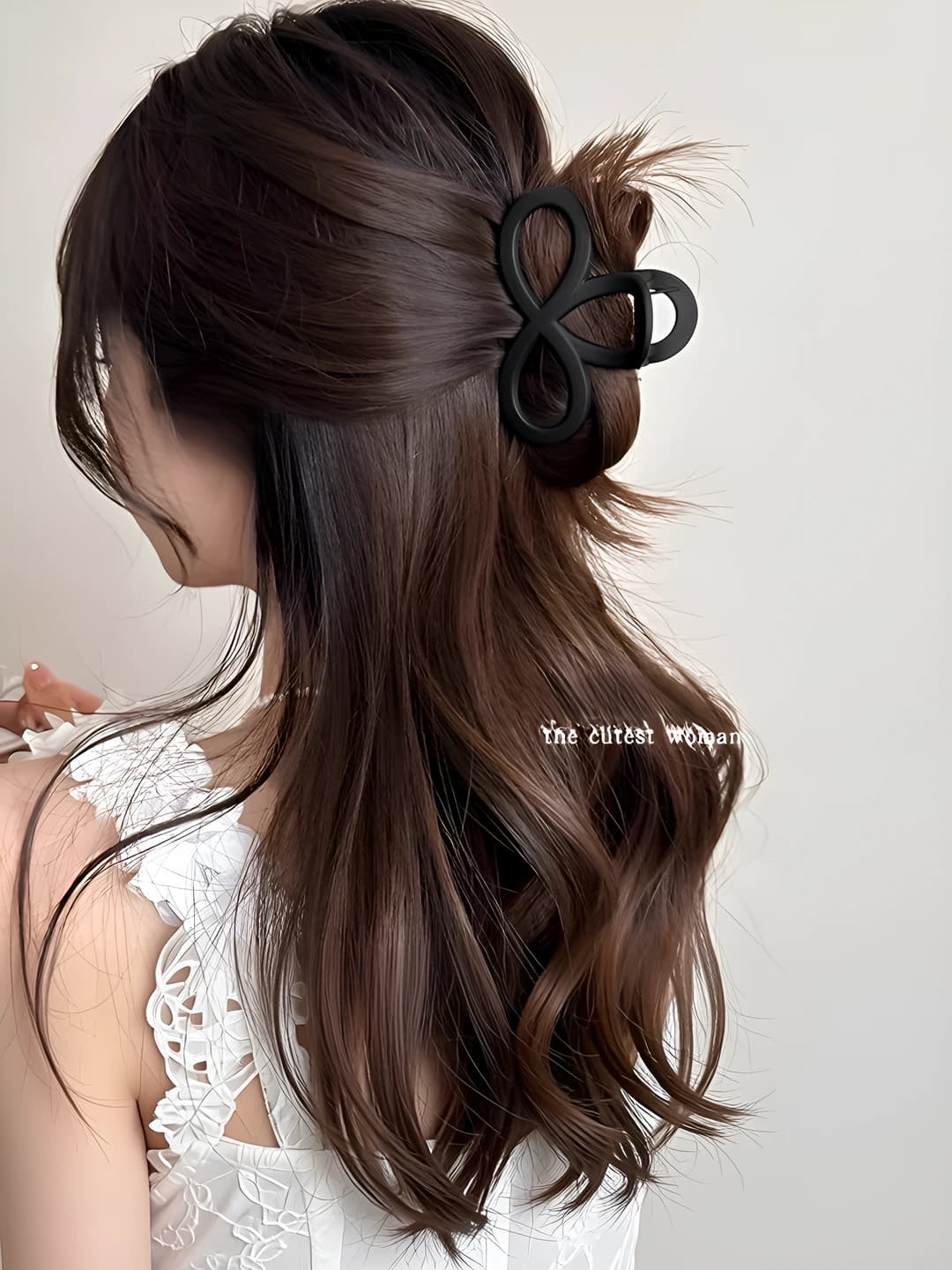 24# Матовый чёрный бабочка зажим [8cm]