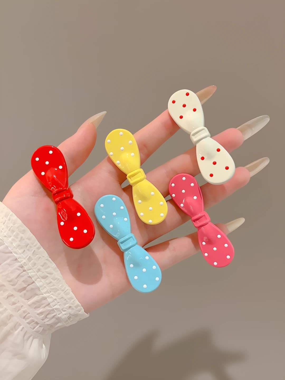 2# Multicolour bow, 5 pcs