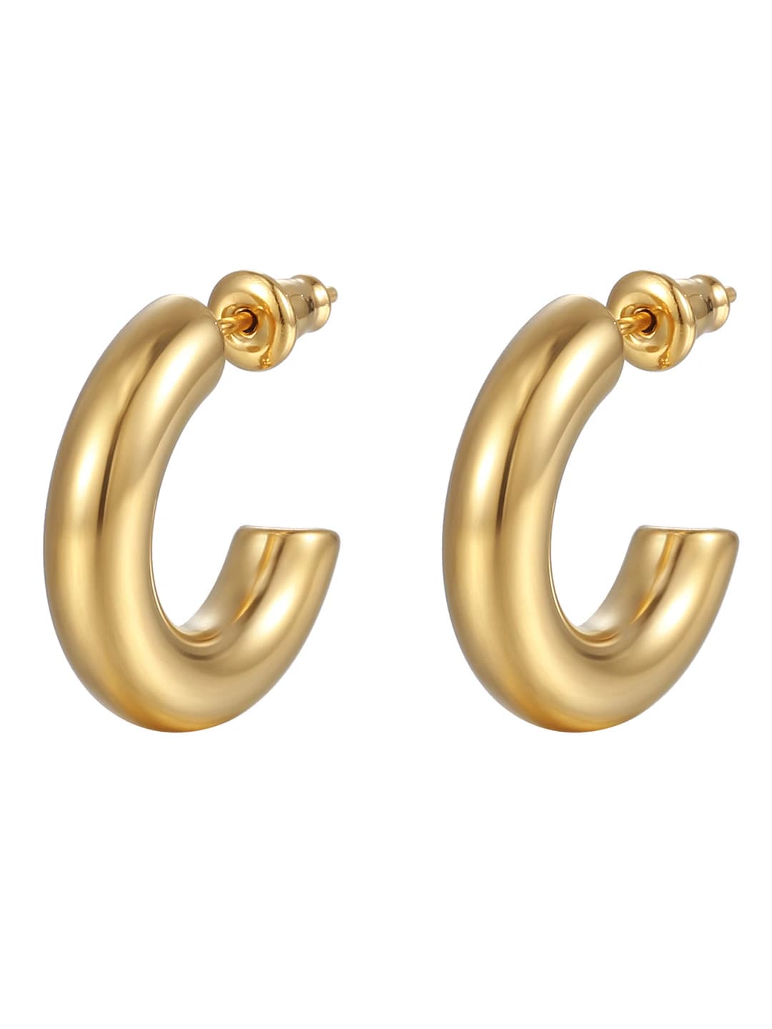 5.0*30MM gold C-shape earrings