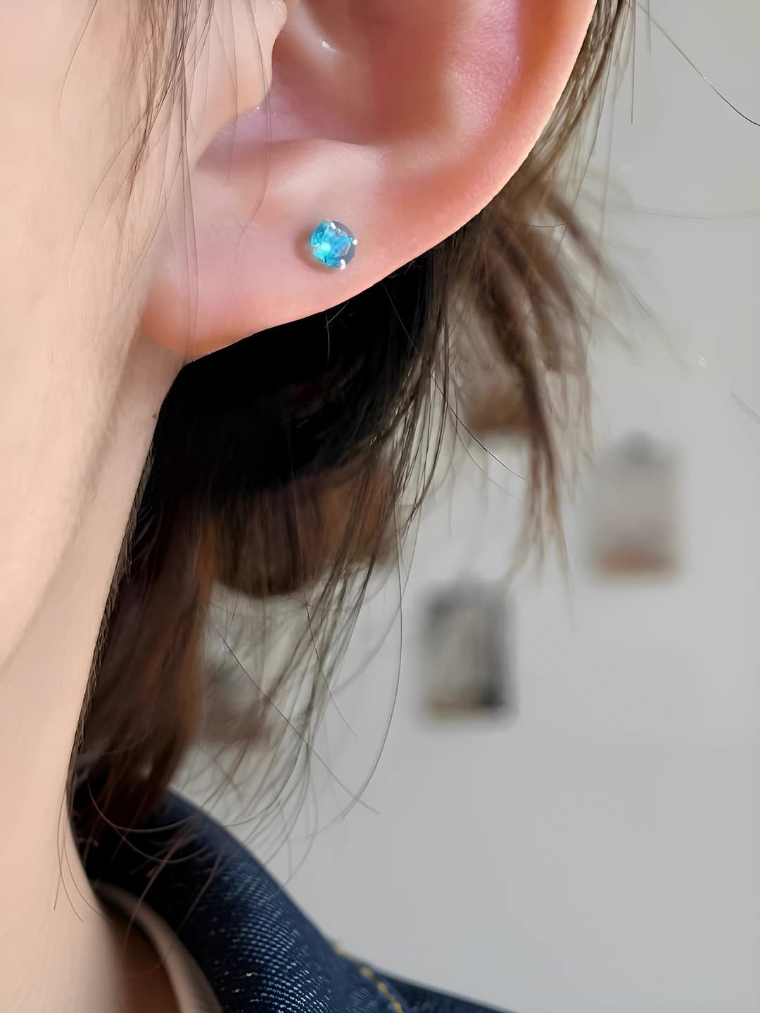 7# Magnitli quloq halqasi 6mm [Ko'l ko'k] bitta