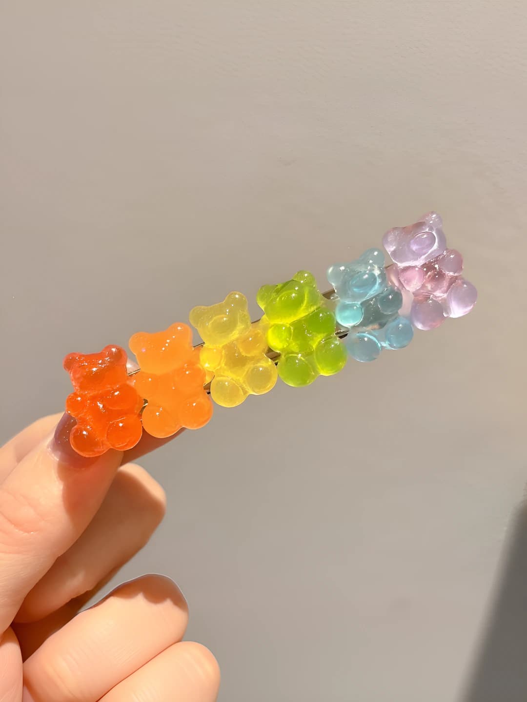 1# Multicolour jelly bear hair clip -7cm