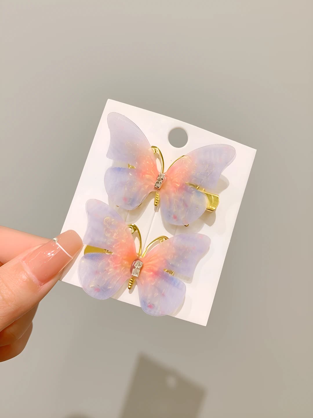 4# Grey-pink butterfly pair