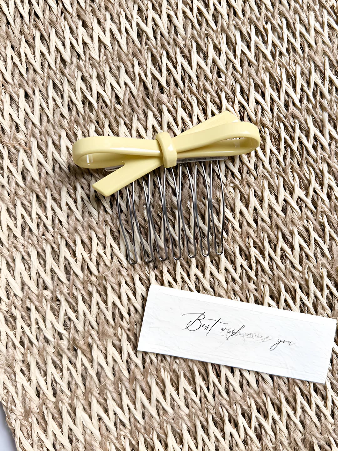 Lemon yellow bow 7 cm