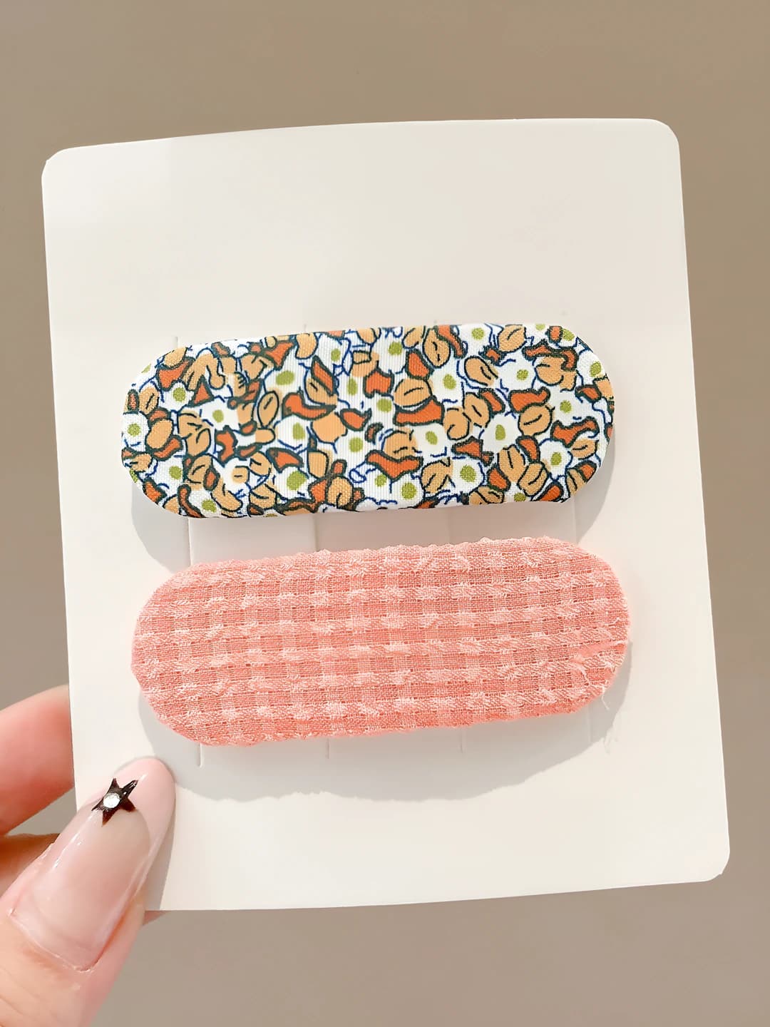14# Orange floral 2 pcs 6.5cm