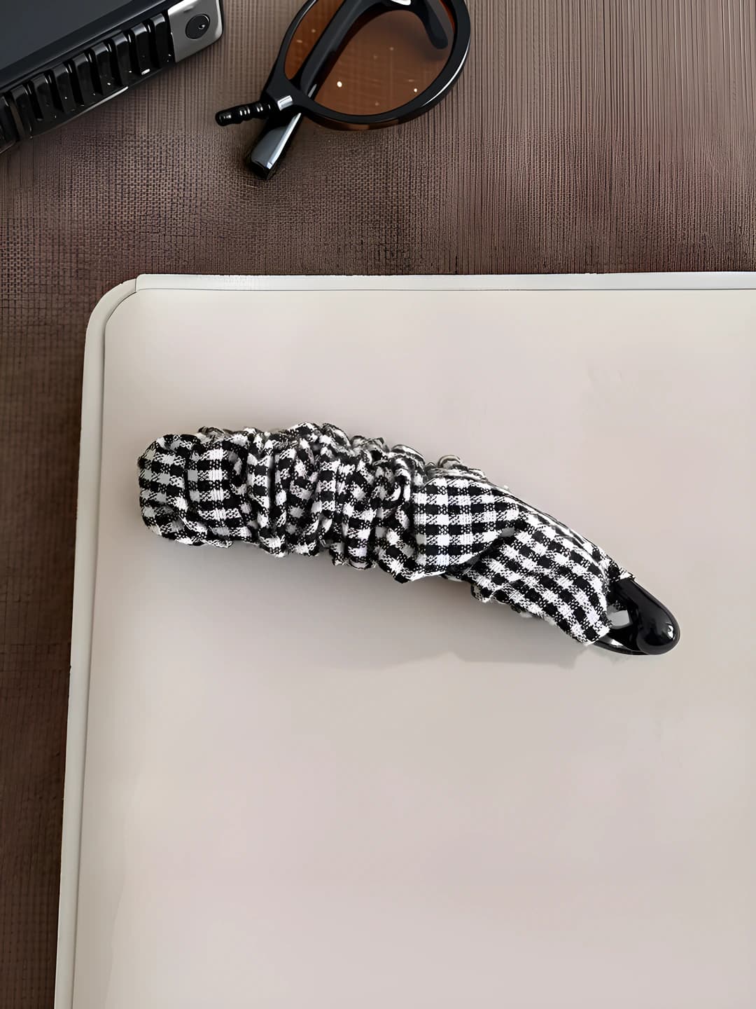 Korean banana clip Plaid