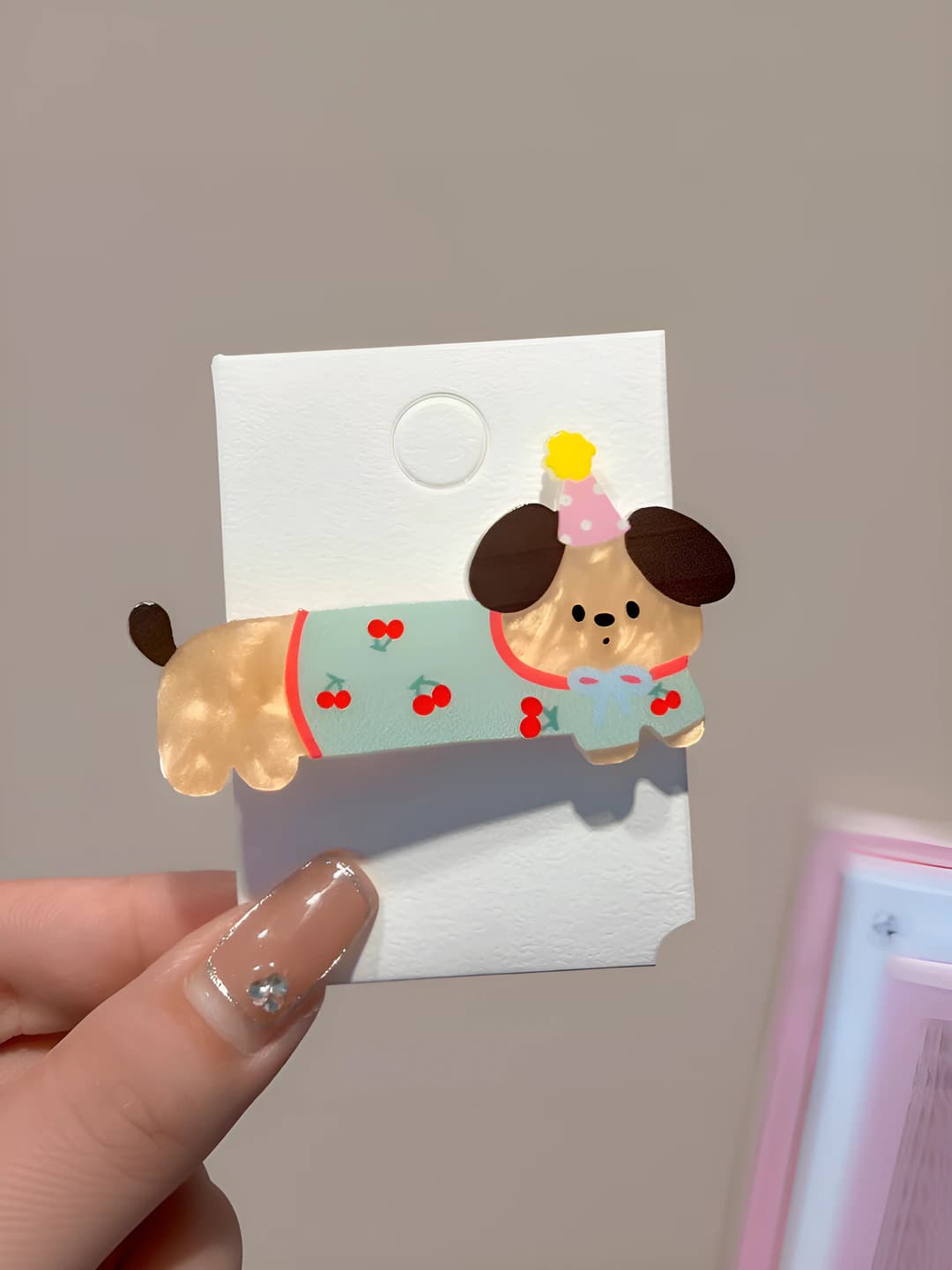 Cherry dog clip 6 cm
