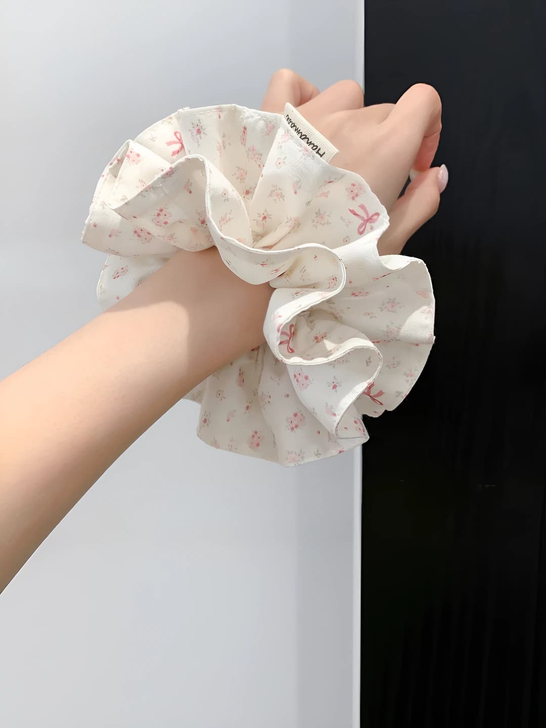 7# Pink-white bow double layer ~15 cm
