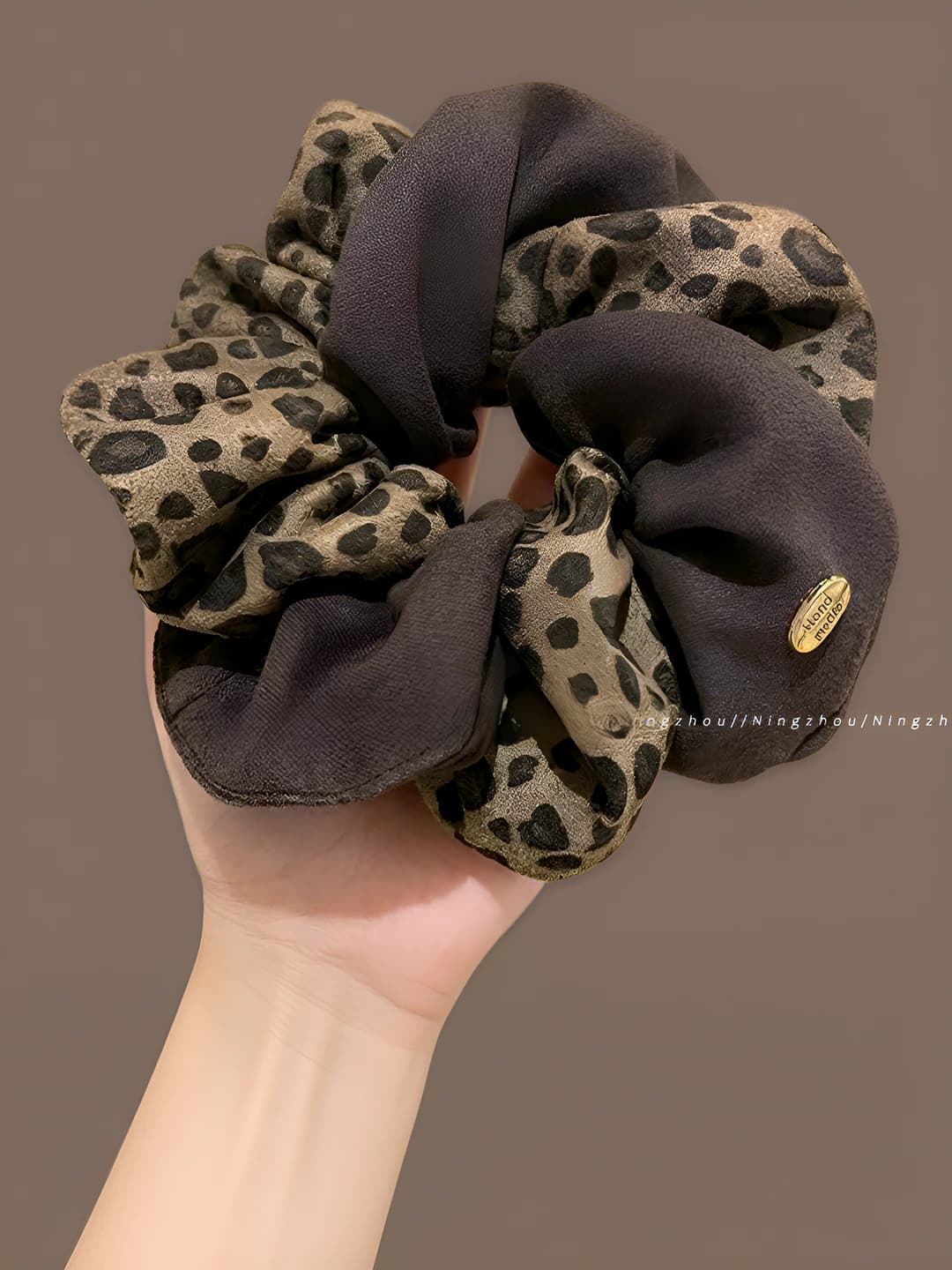 3# Leopard double scrunchie ~12 cm