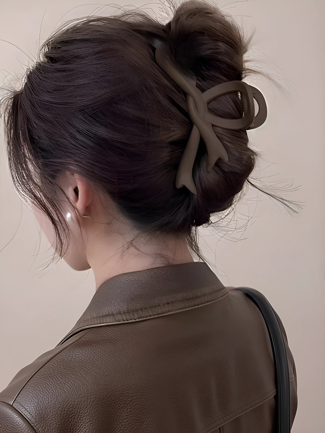 6# Dark coffee bow clip