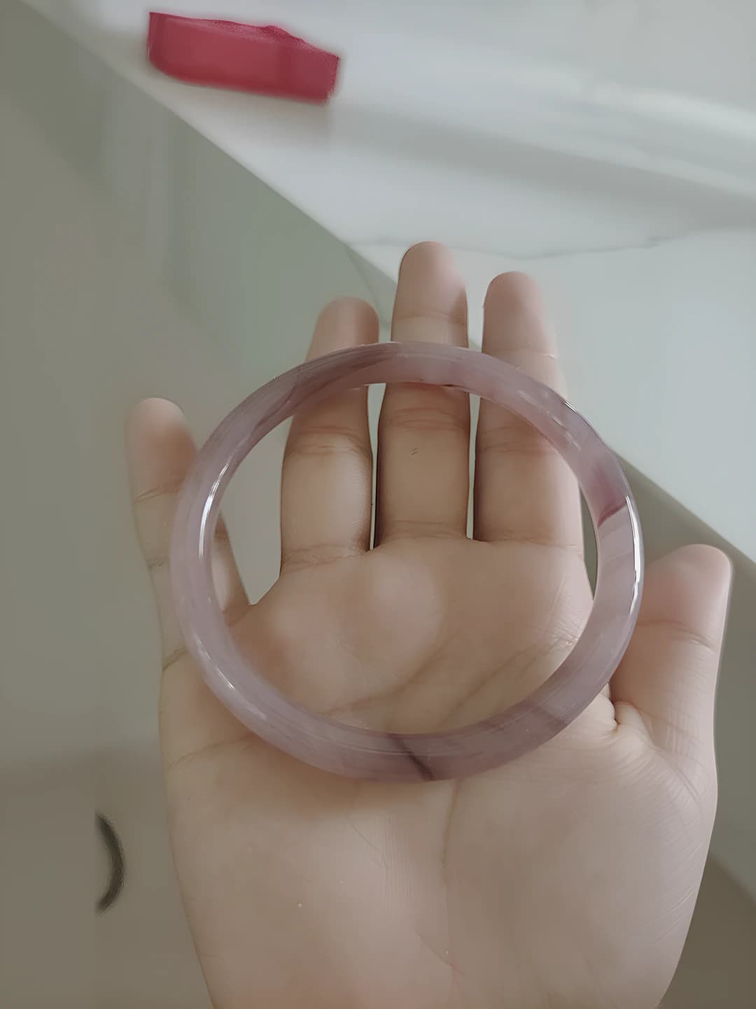No. 8 thick bracelet, raspberry bubble