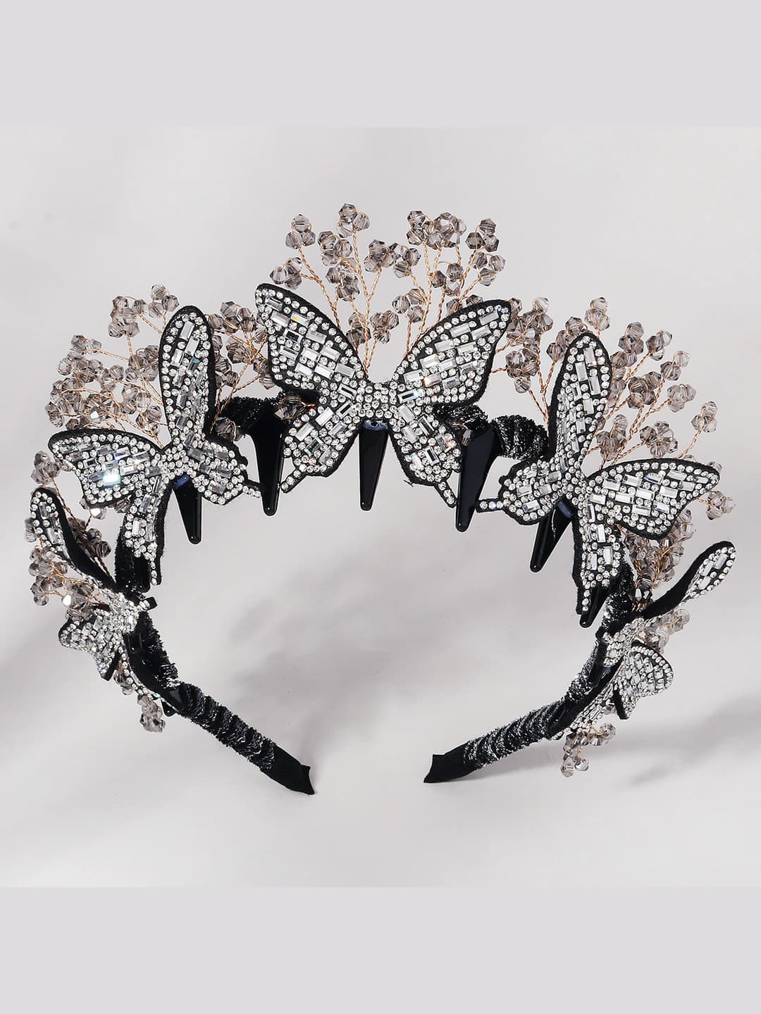 Grey 3D butterfly headband